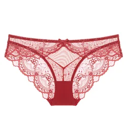 Women's Underwear Panties Ladies Female Hollow Out Lace Briefs Lingerie Women Low Waist Lingerie Cotton Crotch Size XXL