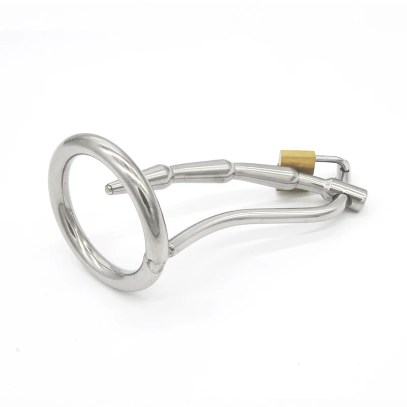 Chaste Bird Stainless Steel Male Chastity Device with Urinary Plug,Cock Cage,Virginity Lock,Penis Ring,Penis Lock,Cock Ring A110