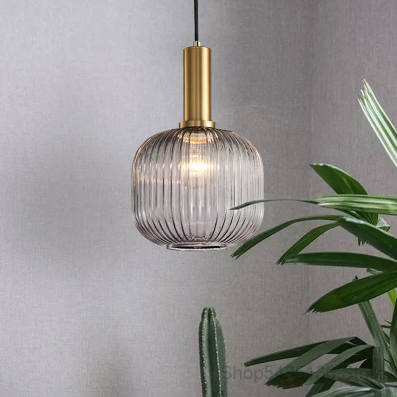 

Modern Stained Glass Led Pendant Lamp Bar Living Room Pendant Light Fixtures Kitchen Hanging Lamps Cafe Home Industrial Decor