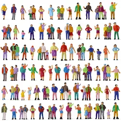 100pcs HO Scale Painted Figures People Model Scale 1:87 Model Train Passengers Assorted Pose