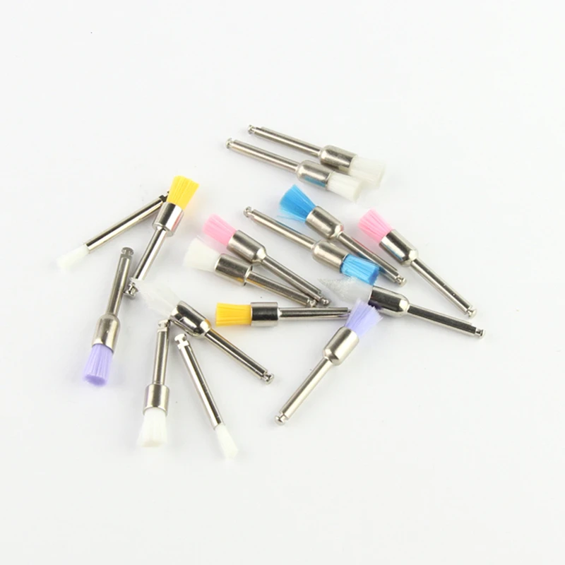 5pcs/pack Nylon Dental Polishing Brush Ceramic Teeth Polishing Tool For Low-Speed Handpiece Light Curing Resin Natural Teeth
