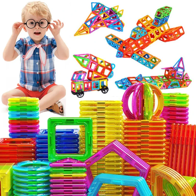 Kids Magnet Toys Magnetic Designer Bricks Model Building Blocks Educational Magnetic Construction Toys for Children Gift