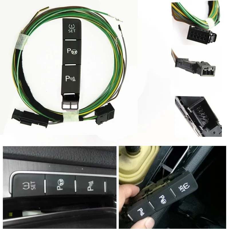 Car Tire Pressure Monitoring Parking assist PLA PDC OPS Automatic Radar Switch Button With Cable Wire Accessories For Golf 7 MK7