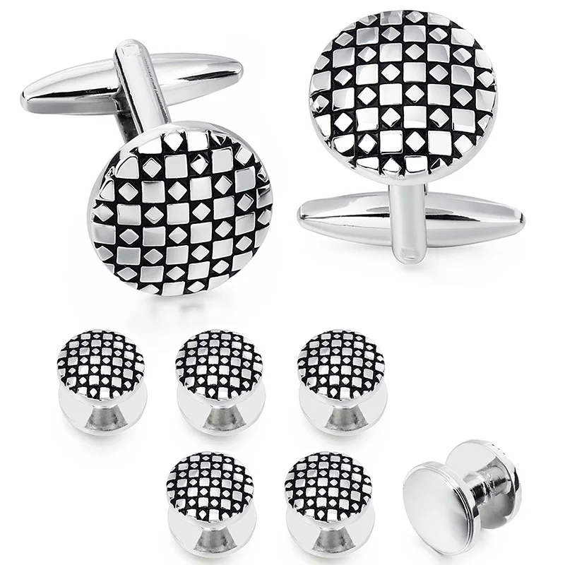 HAWSON Classic Cuff Links and Tuxedo Studs Set for Men\'s Party Meeting Gift for Him With Gift Box