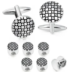 HAWSON Classic Cuff Links and Tuxedo Studs Set for Men's Party Meeting Gift for Him With Gift Box