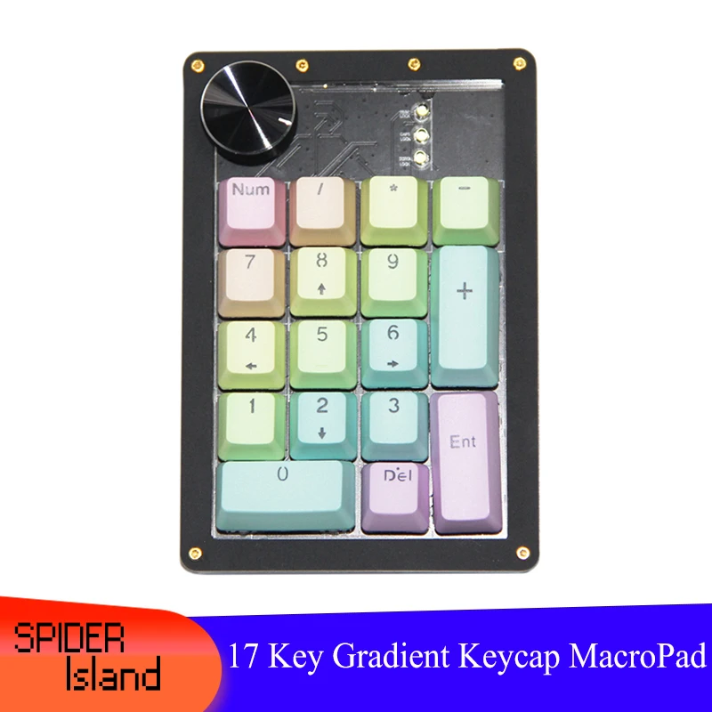 Gradient Keycap Numpad 17 Key Knob Encode RGB light Gateron Standard Keypad Mechanical Macro Custom Hot swappable slot Keyboard