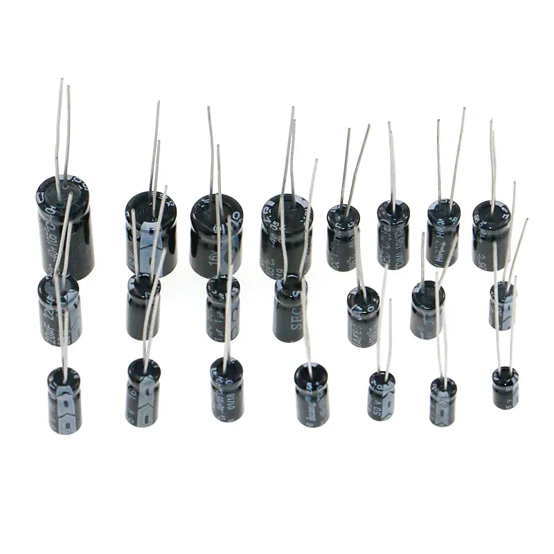 500PCS Electrolytic Capacitor Assortment Box Kit 0.1UF-1000UF 16V-50V 24 Values