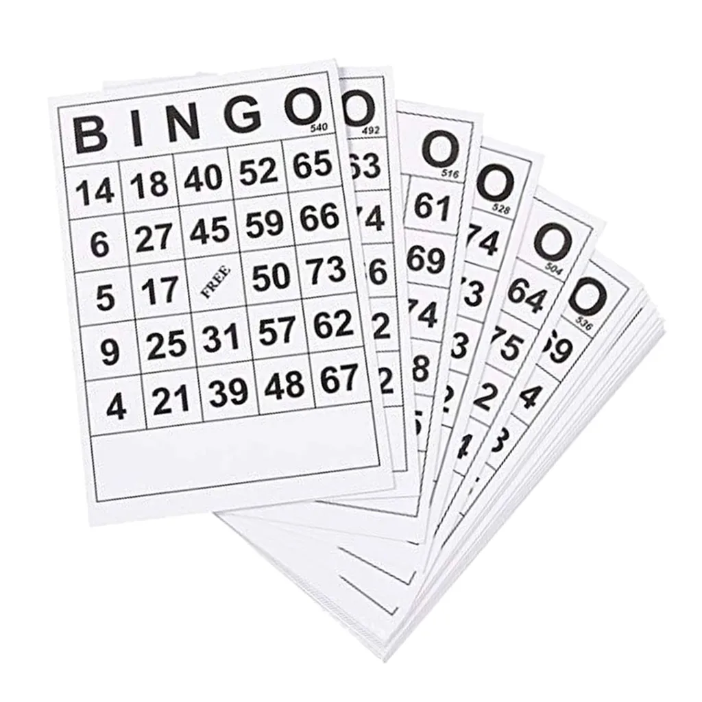 BINGO Paper Cards 1 on Single 60 Sheets 60 Faces 60 Cards Without Repeat