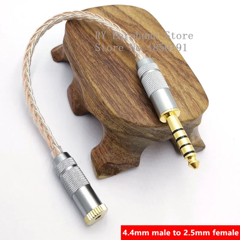 8 Core Silber Audio Kabel 2,5 Weibliche zu 4,4 Männlichen Kabel 2,5mm/4,4mm Zu 3,5mm Hand-made Ausgewogene Adpter für HIfi MP3 Musik Player