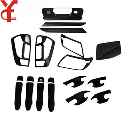 Black Full Kit Set For Nissan Navara Np300 2014 2015 2016 2017 2018 2019 D23 Frontier Accessories Parts Lamp Hood Handles Tank