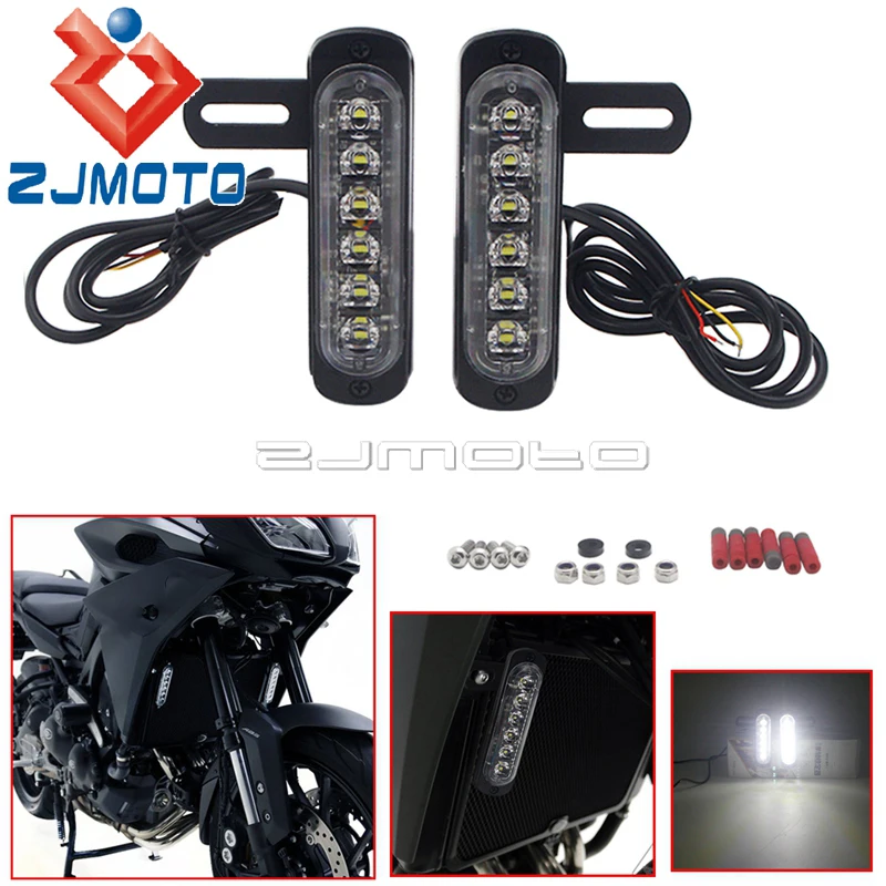 White LED DRL Daytime Running Light B6 Auxiliary Deco Light License Plate Light Universal For Scooter UTV ATV Truck Cafe Racer