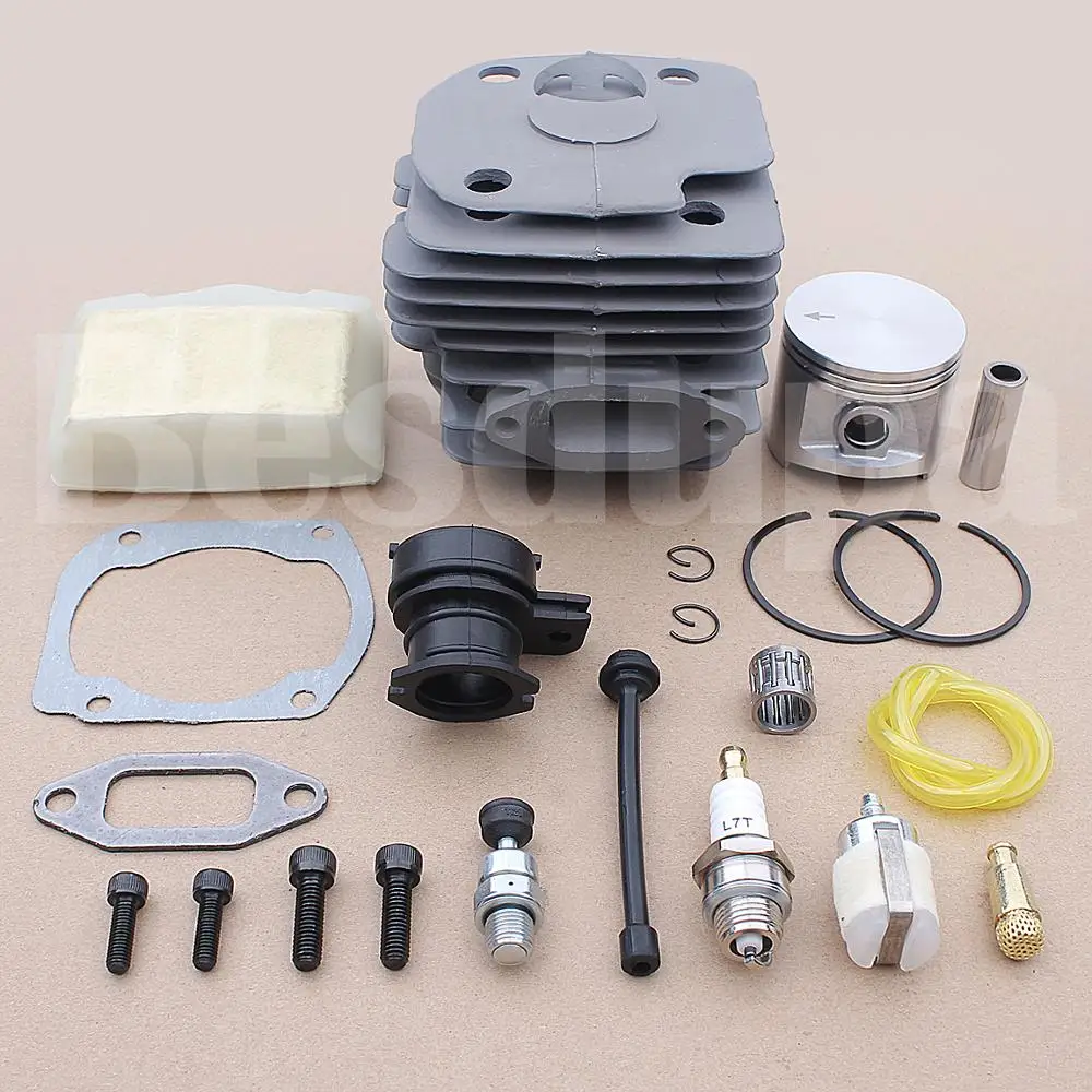 50 مللي متر اسطوانة مجموعة كبّاس ل Husqvarna 372 371 365 362 قطع غيار المنشار 503939372 503814502    مشعب سحب فلتر الوقود الهوائي