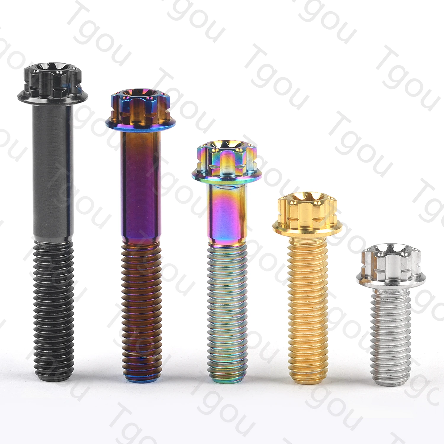 Tgou Titanium Bolt M8x20 25 30 35 40 45 50 55mm Small Flange Torx Head for Motorcycle Decoration Modification