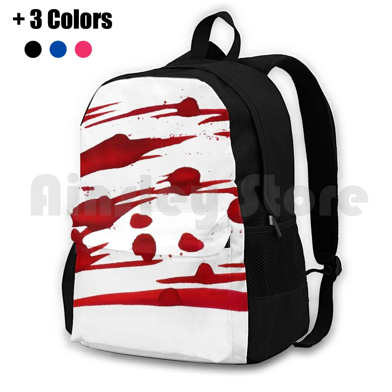 Red Ink Splash Outdoor Hiking Backpack Riding Climbing Sports Bag Blood Spatter Ink Spattered Spot Red Splatter Splattered