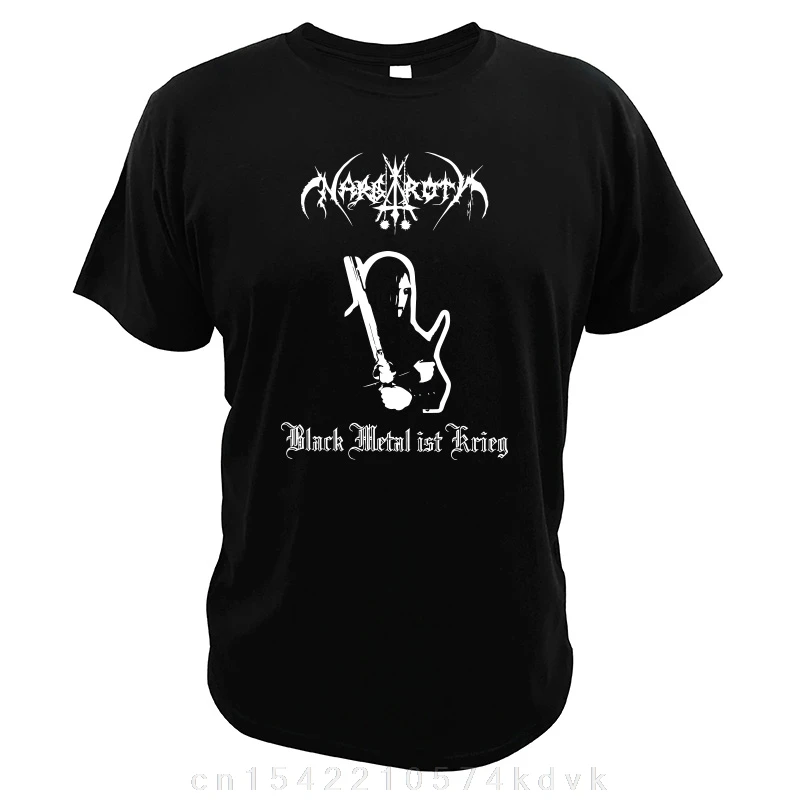 Lustiges schwarzes metall ist krieg t-shirt das schwarze metallband nargaroth 100% baumwolle rundhals mode hochwertiges druck t-shirt