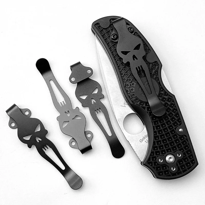 

Titanium Alloy Spyderco C41 Native 5 Lightweight FRN Folding Knife Pocket Clip Back Waist Clamps with 3 Screws DIY Accessories