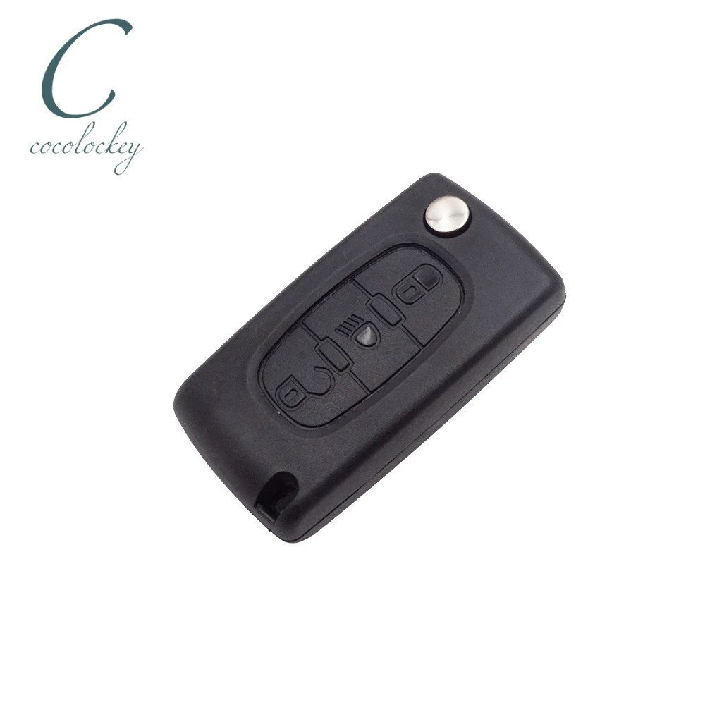 Cocolockey 3 Buttons Flip Remote Car Key Case Cover Shell Fob for CITROEN C4 C5 C6 C8 REMOTE LIGHT CE0523 HU83