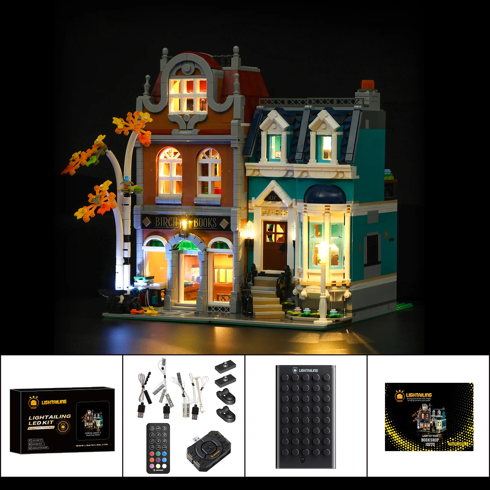 

LIGHTAILING LED Light Kit for 10270 Bookshop Building Blocks Set (NOT Include the Model Toys for Children Remote Control Version