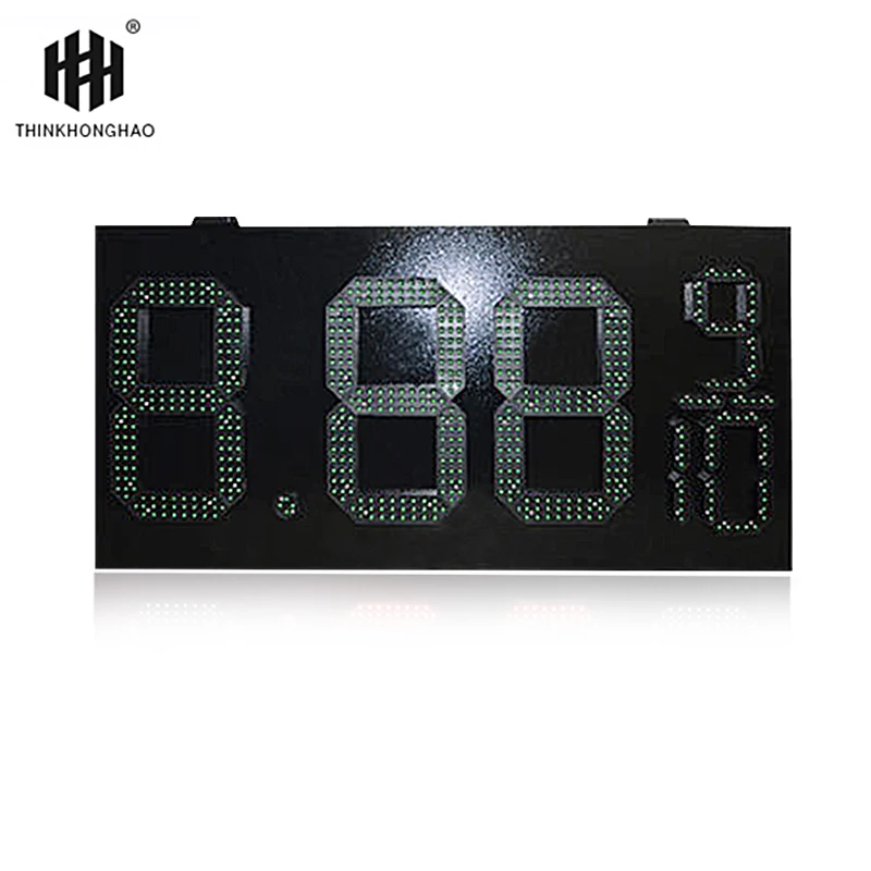 12 inch + 6 inch green 7-segment 8.88 format 9 / 10 led LPG price plate outdoor gas station LED digital price screen display