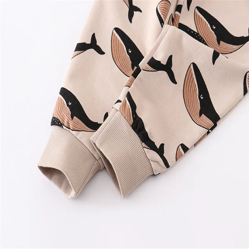 Jumping Meters Children\'s Animals Print Boys Girls Sweatpants Autumn Spring Whale Baby Trousers Pants Sport Harm Kids Lose Pant