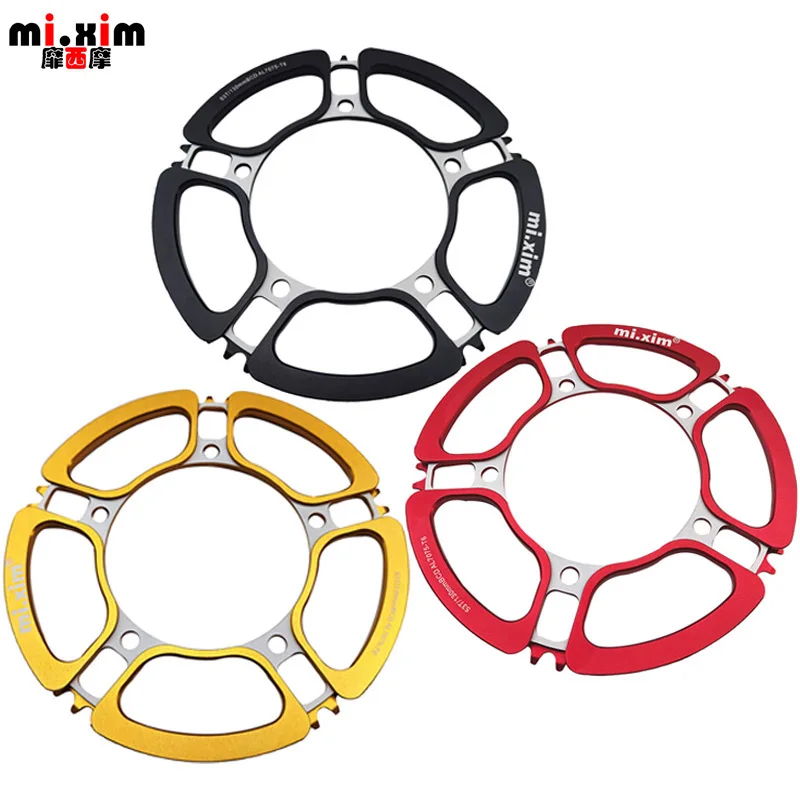 

mi.Xim 53t Chain Ring Five holes Chain wheel disc with Shield 130bcd Folding Bike Small Wheel Road Bike Single Disc Tooth Disc