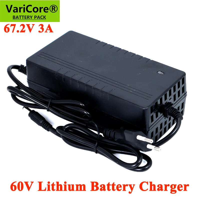 VariCore 60V 3A 18650 Lithium battery Pack Charger 16String Constant current constant voltage 67.2V Polymer Charger DC 5.5*2.1mm