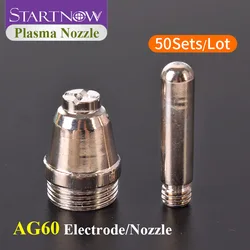 Startnow 50Sets/Lot AG-60 SG55 WSD60P Plasma Nozzle Electrodes Kits Hafnium Wire Consumables For Air Welding Torch Cutting Parts