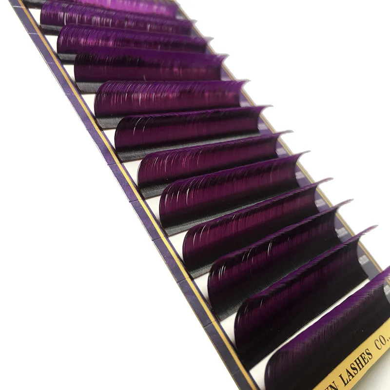 2tones Ombre Purple Volume Lash C D-0.10 0.15 7-15mm Dual Color Gradient Effect CrownLash Eyelash Extensions