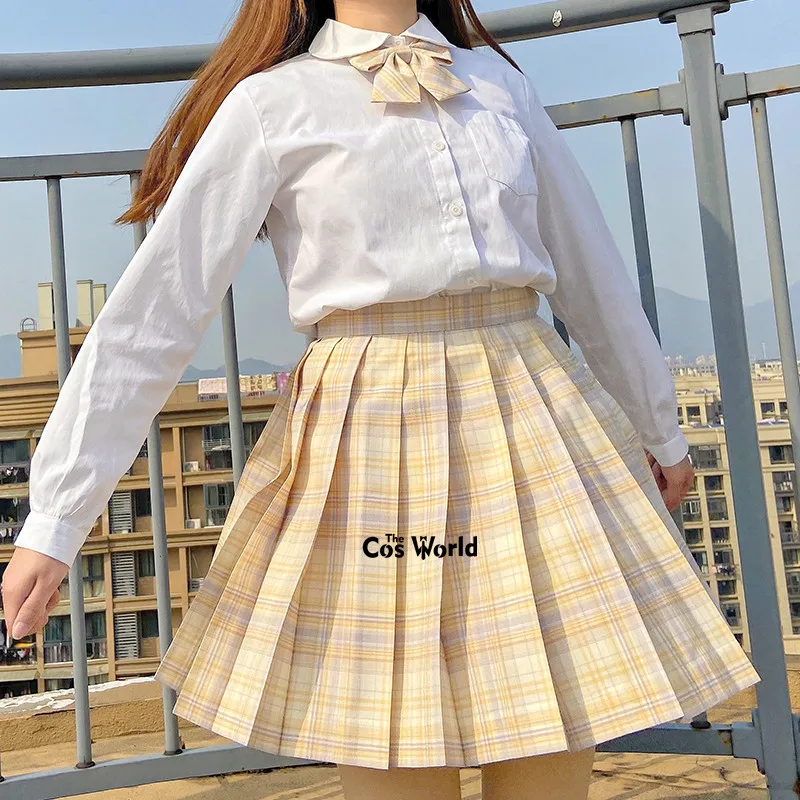 [Driftmoon] Girl's Summer High Waist Pleated Skirts Plaid Skirts Women Dress For JK School Uniform Students Cloths