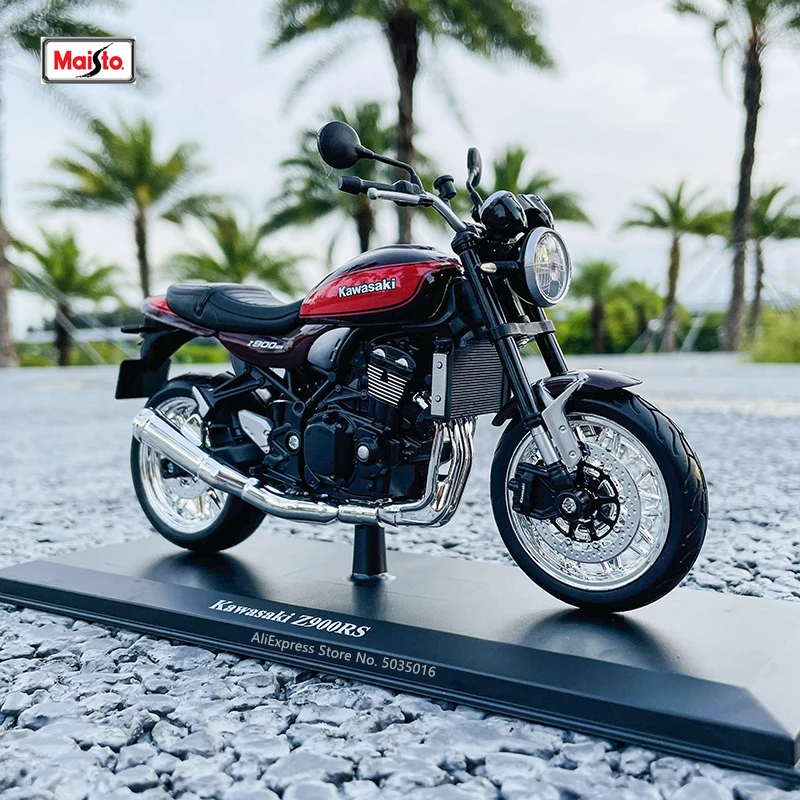 Оригинальная Авторизованная модель внедорожника Maisto 1:12 Kawasaki Z 900 RS с базовым сплавом Коллекционная Игрушечная машина подарок