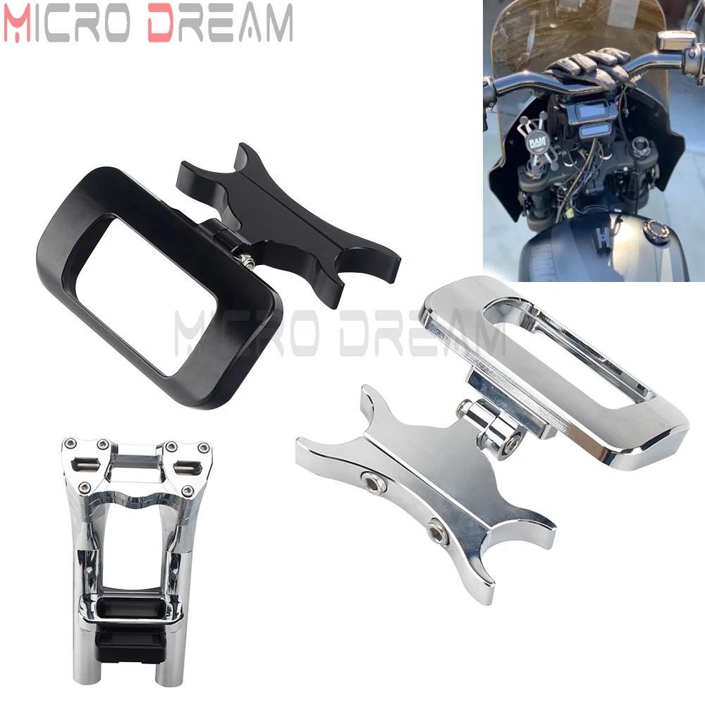 

Adjustable Gauge Mount Black Chrome For Harley Softail Street Bob Breakout 114 FXBR FXBB FXBRS Tach Tachometer Mounting Kits 18-