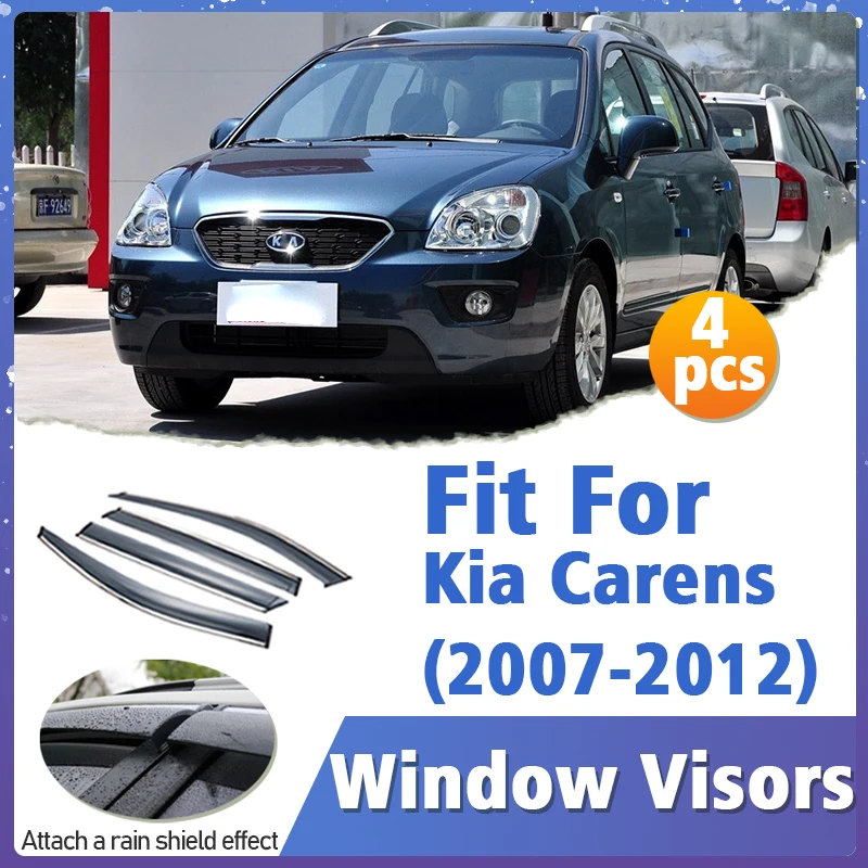 

Window Visor Guard for Kia Carens 2007-2012 4pcs Vent Cover Trim Awnings Shelters Protection Sun Rain Deflector Auto Accessories