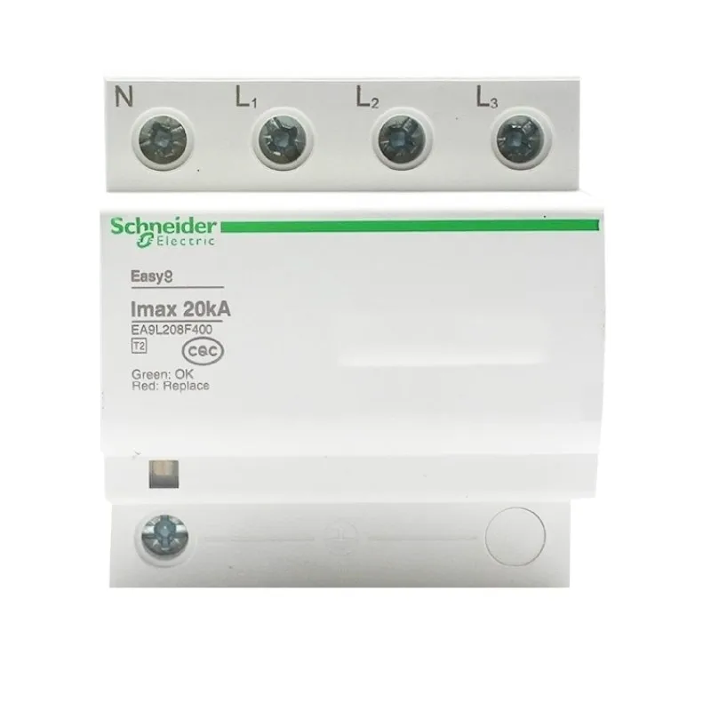 3P + N power distribution network surge protector IMAX: 20kA DIN rail installation EA9L208F400 with remote indication signal