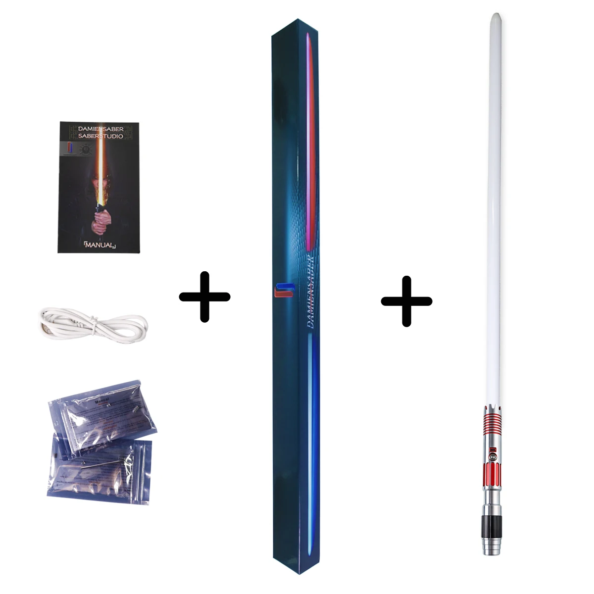 LGT DAMIENSABER Lightsaber- Sensitive Smooth Swing Light Sabers with 12 Colors Changing 9 Sound Fonts Heavy Dueling Training