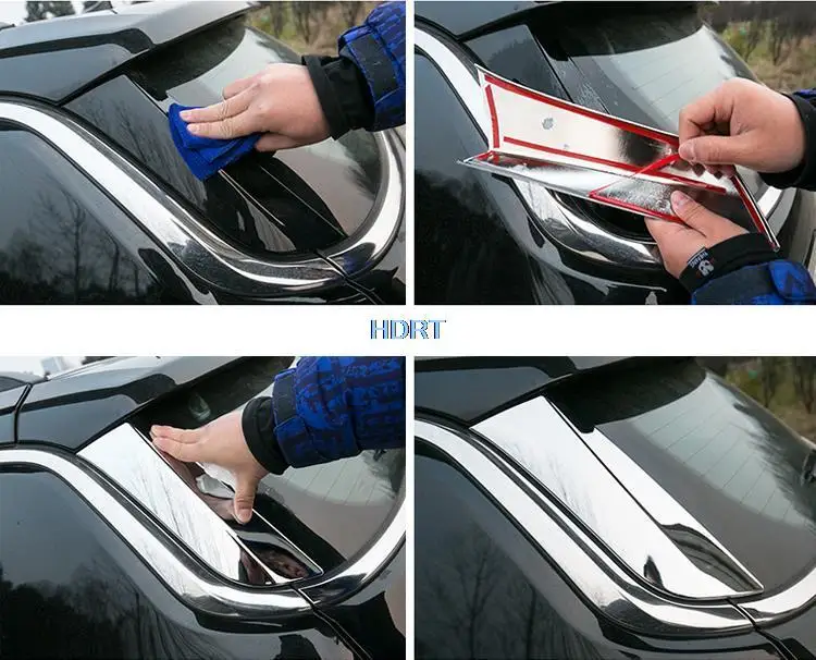 For Jeep Compass 2017 2018 2019 2020 Car ABS Chrome Trim Rear Window Sequin Glass Spoiler Side Triangle Molding Part 2pcs