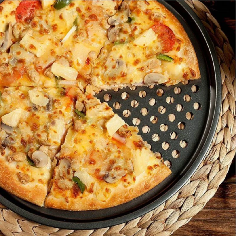 Household Pizza Pans with Holes Breathable Non-Stick Professional Baking Tray for Restaurant Home Tools