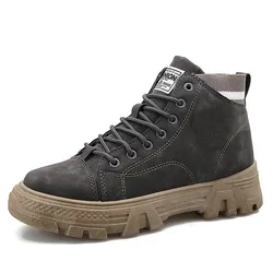 Stivali da uomo autunno comodi stivali Casual in pelle Martin da uomo Design di marca scarpe da trekking all'aperto