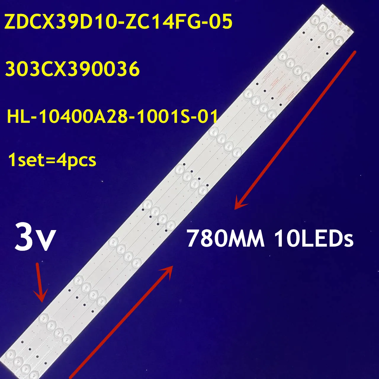 LED Strip MS-L676 V3 ZDCX39D10-ZC14FG-05 HL-00390A28-1001-01 DLED40YEKJ 4X10 001 HL-10400A28-1001S-01 CX390DLEDM LED-42Q5D