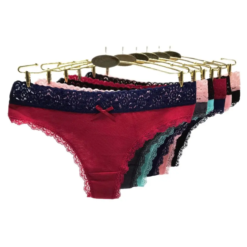 Moonflame-String sexy en coton pour femme, sous-vêtements féminins, dentelle G, 6 documents, lot de 5 pièces, 87436