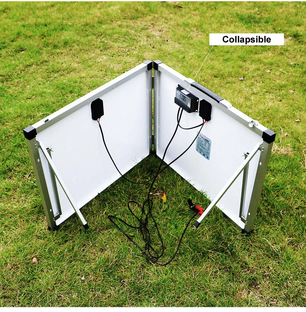 DOKIO 18V 200W Rigi Faltbares Solarpanel +20A 12V Laderegler Faltbare Photovoltaik-Zellenpaneele/System-Ladegerät Komplettset – Detail 1