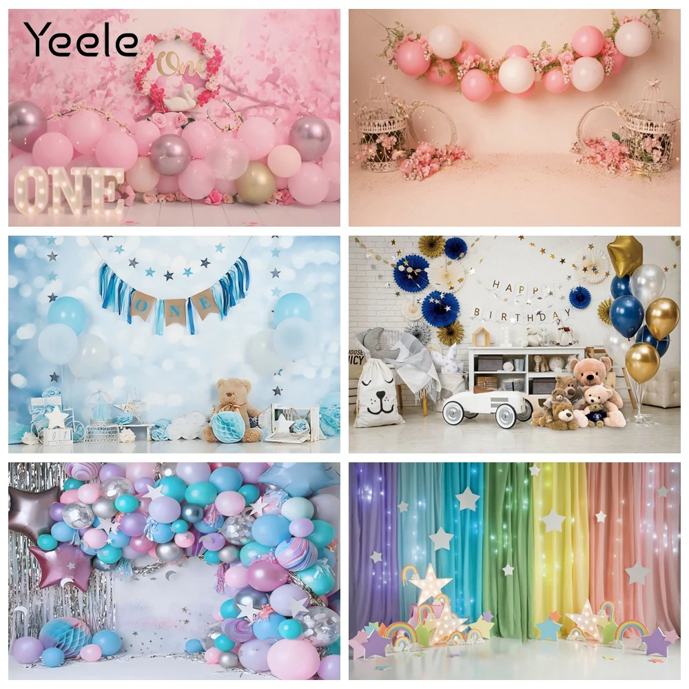 Nitree-telón de fondo para fotografía de bebé recién nacido, primer cumpleaños, globos, pastel, fiesta, utilería para estudio fotográfico
