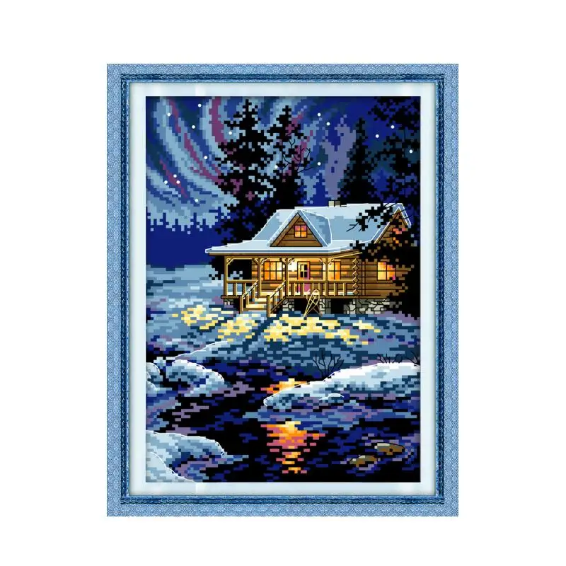 The night of the Arctic cross stitch kit aida 14ct 11ct count printed canvas stitches embroidery DIY handmade needlework