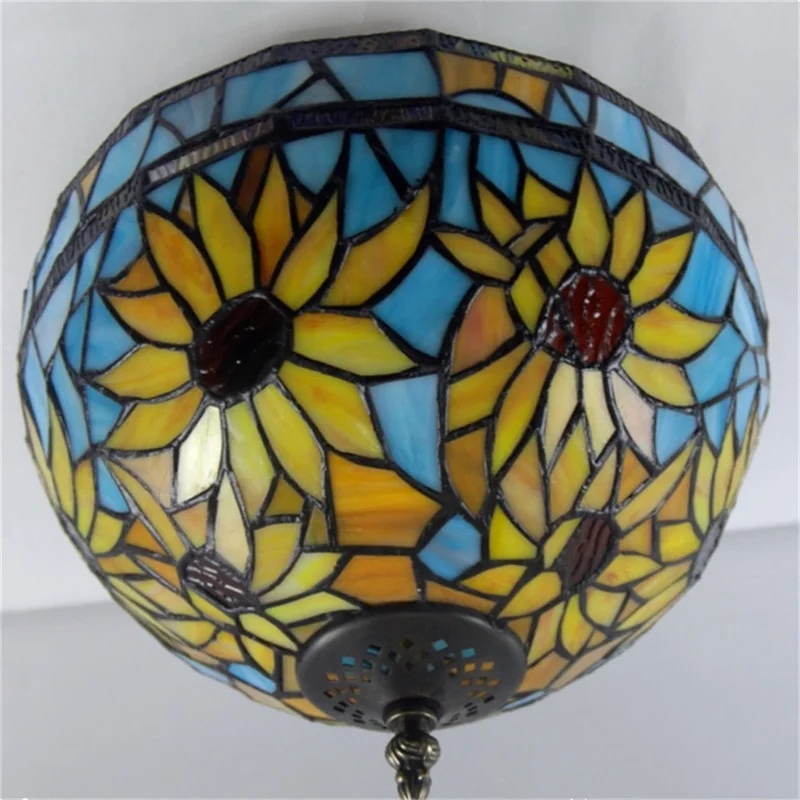 AOSONG Tiffany Ceiling Light Modern Creative Lamp Flower Figure Fixtures LED Home For Decoration