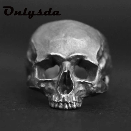 Wholesale Men's Calvarium Skull Ring Gothic 316L Stainless Steel Biker Ring Motorcycle Band jewellery Party Gift