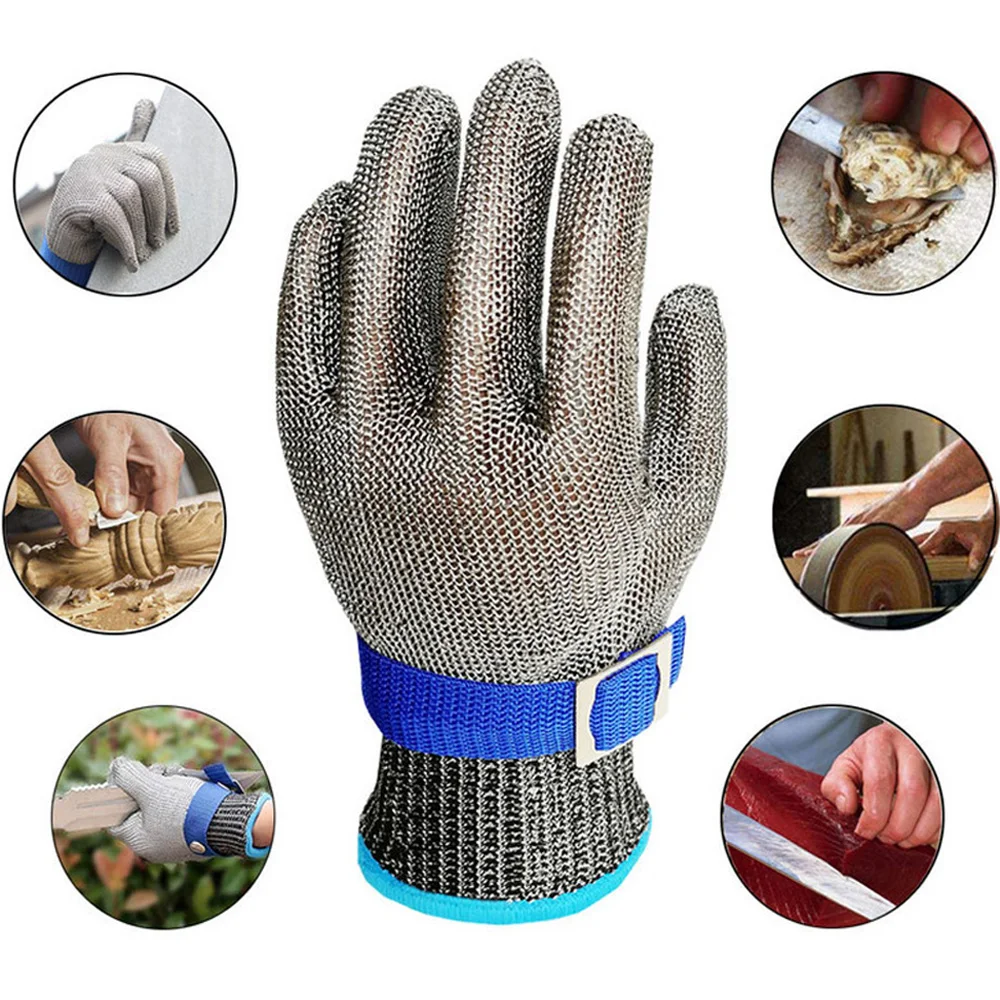 Safety Cut Proof Stab Resistant Work Gloves Stainless Steel Wire Safety Gloves Cut Metal Mesh Butcher Anti-Cutting Work Gloves