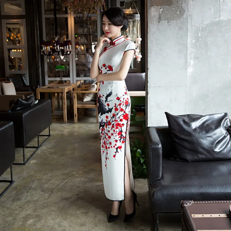 Chinese Cheongsam Dress Bride Dress Wedding Dress 2020 New Autumn and Winter Retro Dress The Bride Toast Clothing Long Section