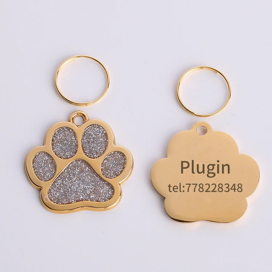 Personalized Laser Engraving Metal Pet Name Tag Anti-lost Customized Dog Cat ID Collar Puppy Nameplate Tag Pendant Supplies