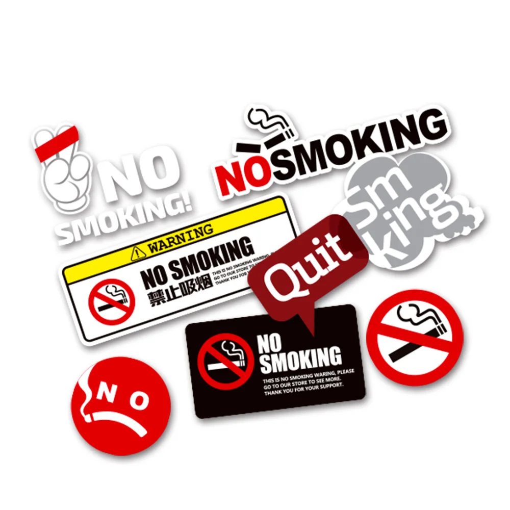 Funny Auto Interior NO SMOKING Sign Tips Warning Car Sticker Vinyl Reflectiv Decal Suitable For All Cars  Automobile Accessories