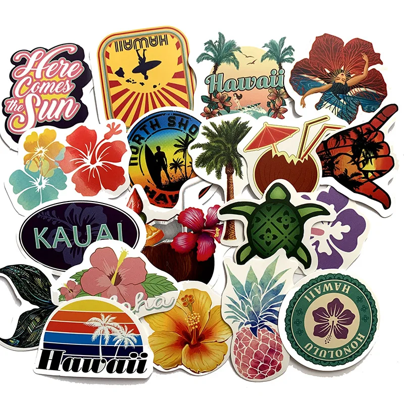 10/30/50Pcs Retro Hawaii Stickers Waterproof Decal Laptop Motorcycle Luggage Snowboard Fridge Car Sticker