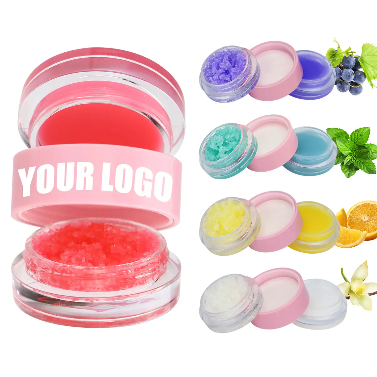 4  flavors Lip balm private label wholesale custom logo lip balm OEM